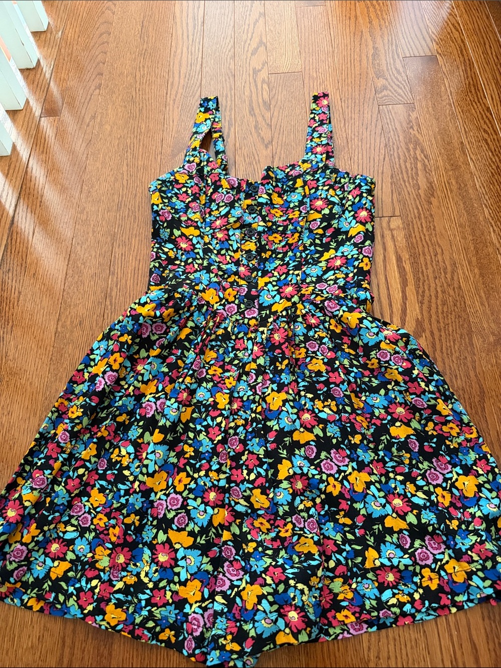 wild fable Black Multicolor Floral Smocked Top romper